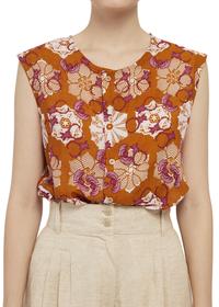 Gambar Batik Fractal Atasan Wanita Padma Sleeveless Blouse dari Batik Fractal Kota Bandung 2 Tokopedia