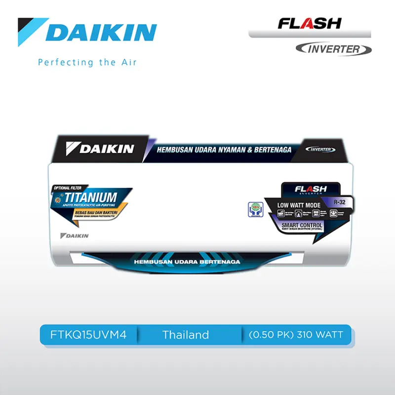 Daikin FTKQ15UVM4 AC Flash Inverter 0.5PK Thailand STKQ15UV RKQ15UVM4 0