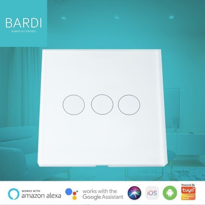 BARDI Smart Wall Switch 3 Gang Saklar Sentuh Touch Wifi Otomatis IoT 1