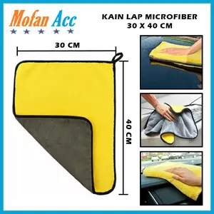 Kain Lap Microfiber Serbaguna 30X40 2 Sisi Halus Multifungsi 500GSM Kain Lap Microfiber Serbaguna 30X40 2 Sisi Halus Multifungsi 500GSM