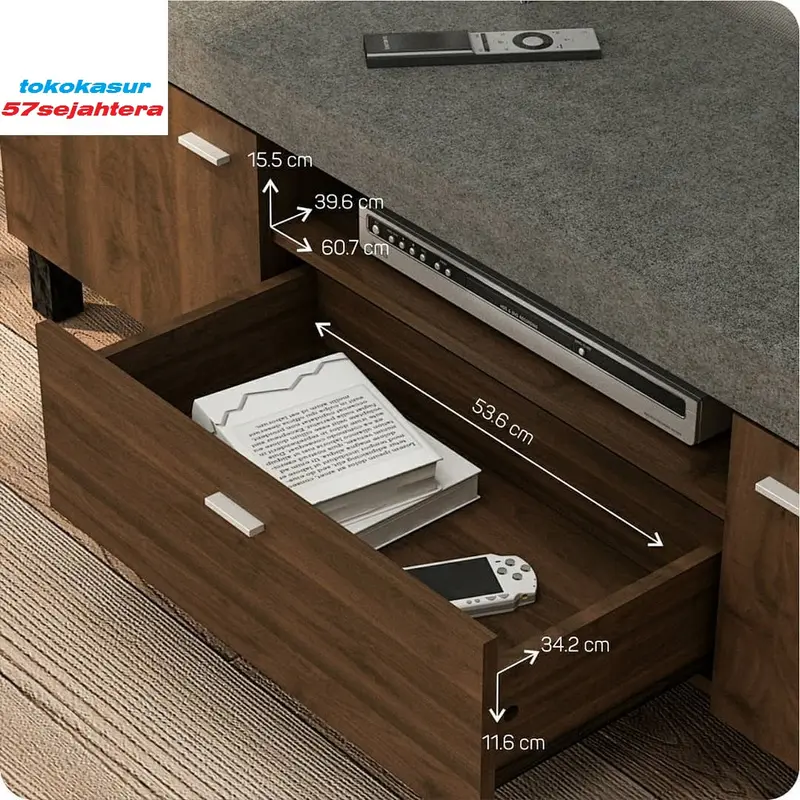 Meja TV - Benedict TV150 - Brown Walnut - Prodesign Bavarian 3