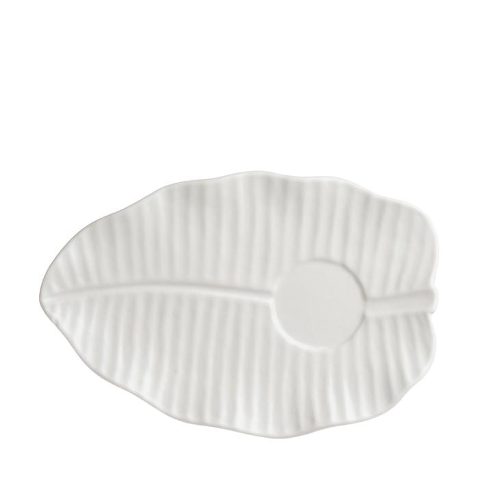 Gambar Saucer / Tatakan Cangkir Jenggala Banana Leaf 20 x 13 x 2 cm Putih dari Jenggala Keramik Bali Kab. Badung Tokopedia