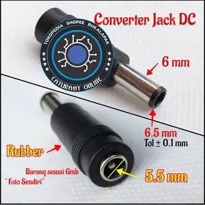 converter jack dc 5.5 to 6.5 mm male female adaptor konverter