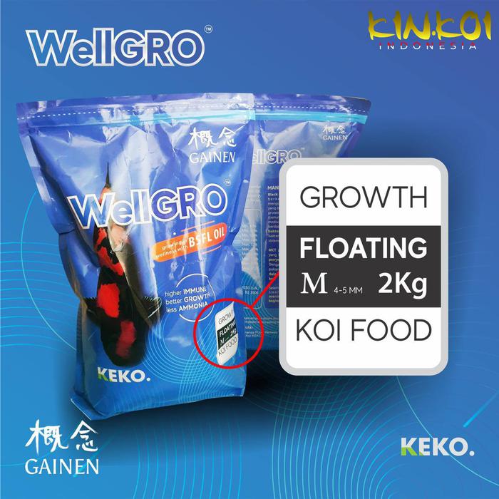 Gambar KINKOI Pakan Koi - WellGRO Growth 2kg (M) - Floating dari kinkoi_jakarta Jakarta Selatan Tokopedia