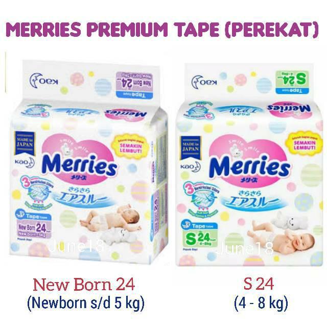 MERRIES PREMIUM NEWBORN 24/ S 24 TYPE TAPE - Shop | Tokopedia