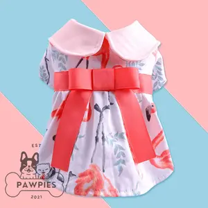 Baju Dress Tutu Rok Anjing Kucing Flamingo Pita Dog Cat Pet Skirt Top