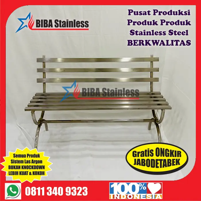 Bangku Taman Stainless Steel Kuat dan Tahan lama