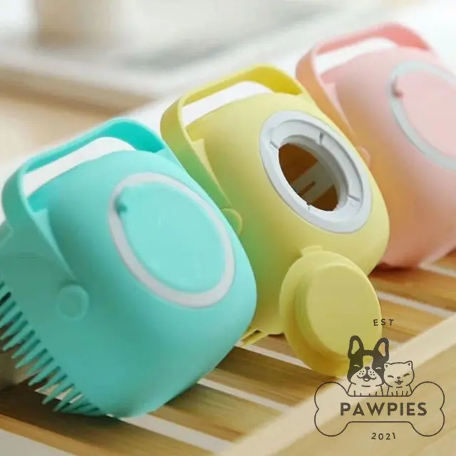 Sikat Mandi Pijat Anjing Kucing Dispenser Sabun Dog Cat Pet Brush Bath