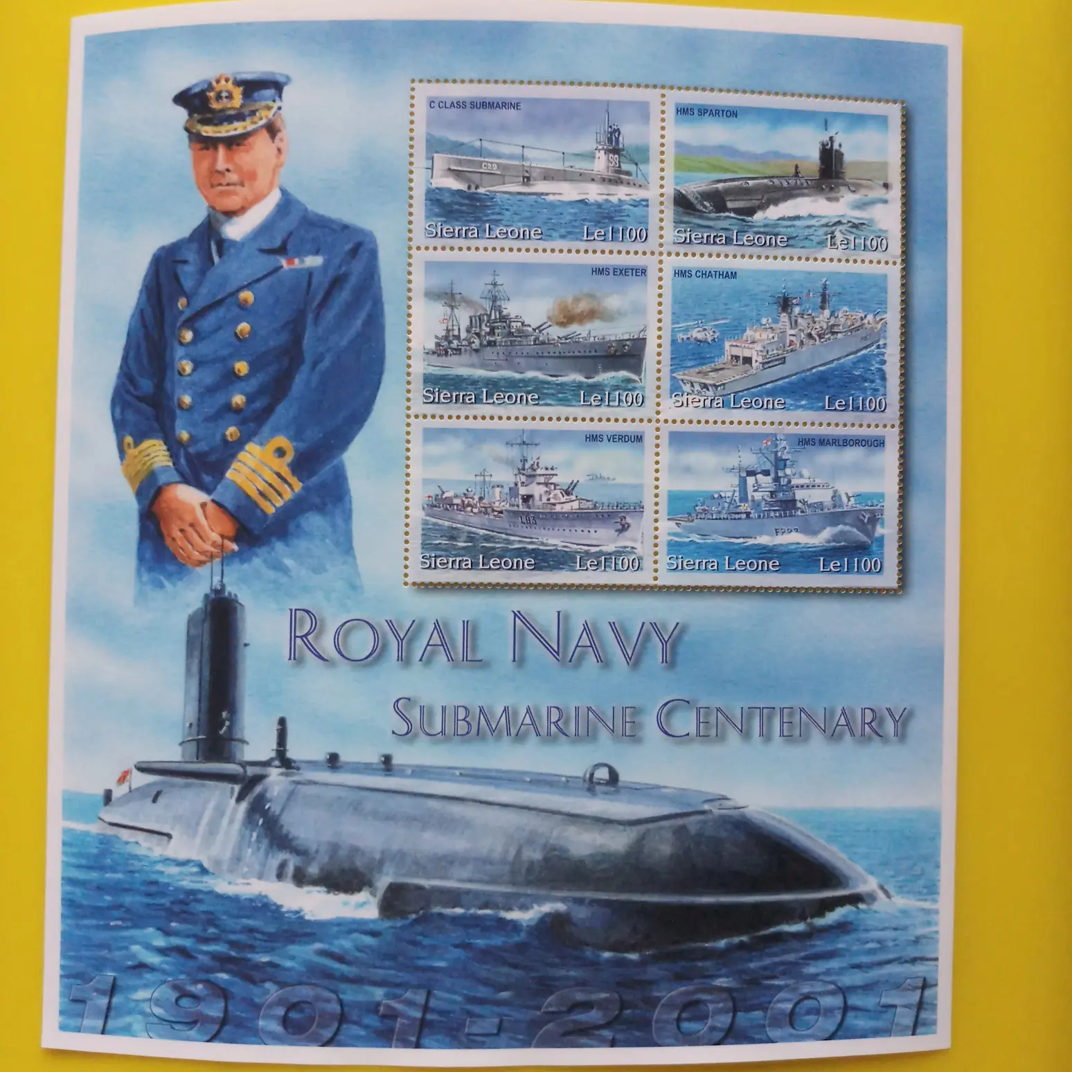 Perangko Sierra leone Royal Navy Submarine sheet 6 prangko