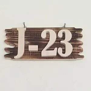 Papan Nomor Angka Alamat Komplek Rumah Dari Kayu Huruf Timbul