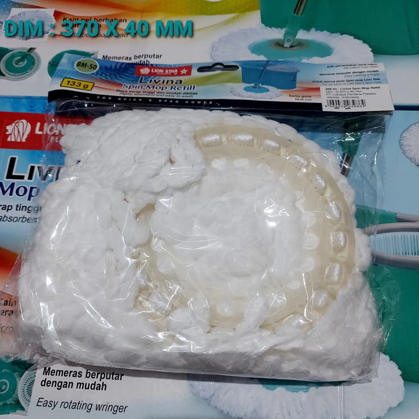 Refill Spin Mop Livina merek Lion Star bm 50