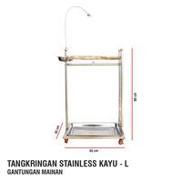 Gambar Tangkringan Stainless Kayu XL + gantungan Mainan parrot dari Java Aviary Kota Administrasi Jakarta Selatan 2 Tokopedia