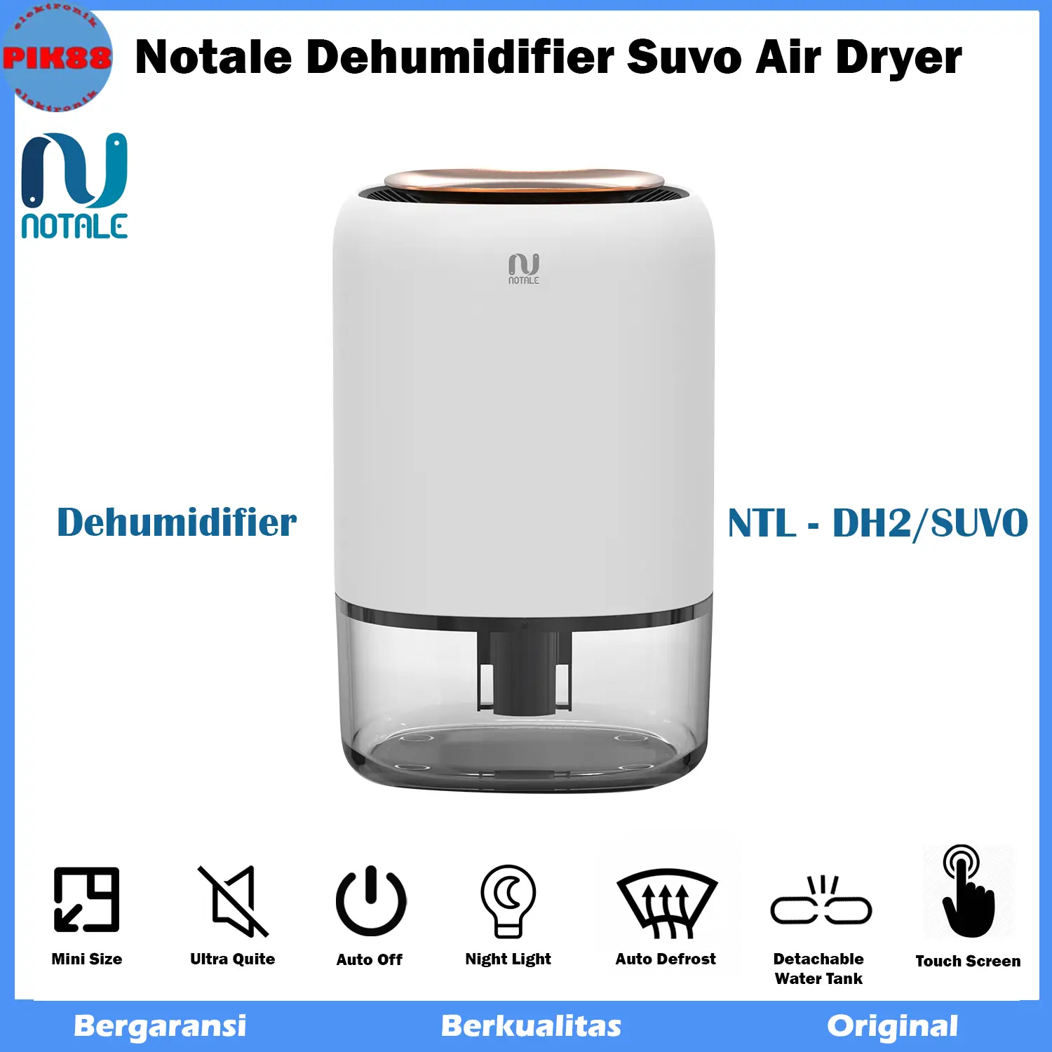 Notale Dehumidifier Suvo Air Dryer Serap kelembapan Humidifier Touch