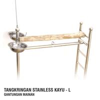 Gambar Tangkringan Stainless Kayu XL + gantungan Mainan parrot dari Java Aviary Kota Administrasi Jakarta Selatan 3 Tokopedia