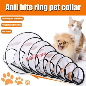 [CAP ANGSA] Kerah Anti Jilat Kucing/Anjing Size Besar 2+,01, XL | Pet Cone Elizabeth XL | Anti gigit/garuk/jilat, fleksibel eco plastic | Varian No.2+ (32-41cm) / No.01 (35-44cm) / XL (41-50cm) | E-collar grooming & pemulihan pet