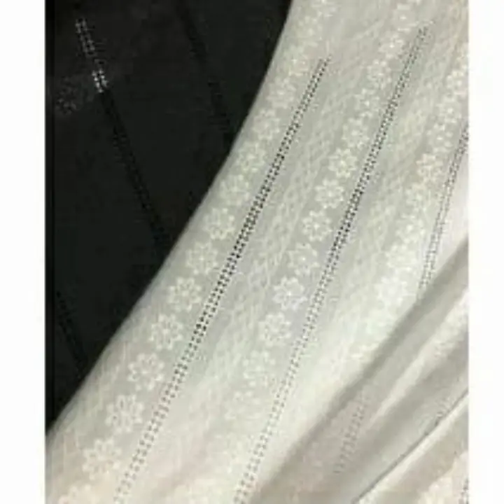 Kain Katun Bordir Full Premium Bahan Koko Mukenah Meteran