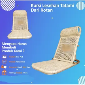 Kursi Lesehan Lipat Lantai Santai Pantai Liburan Malas dari Rotan