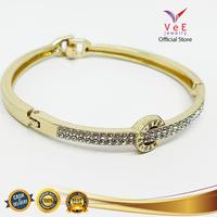 Gambar Gelang Wanita Lapis Emas 18K Kristal Swarovski Bulat - Vee Bracelet - Gold dari Vee Jewelry Store Kota Bekasi 2 Tokopedia