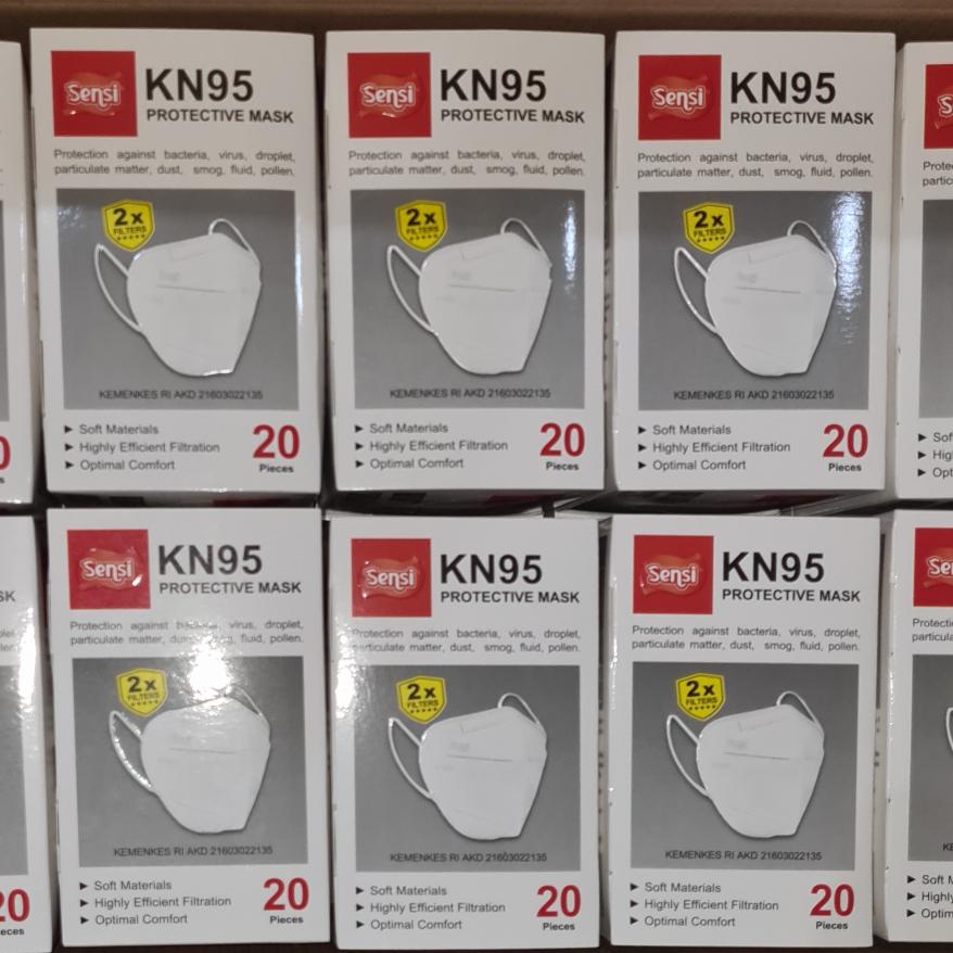 MASKER SENSI KN95 Protective Mask 5ply 20pcs|box - WHITE