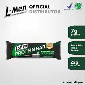 L-men Protein Bar Crunchy Chocolate ecer 1 sachet (7g protein / saji)