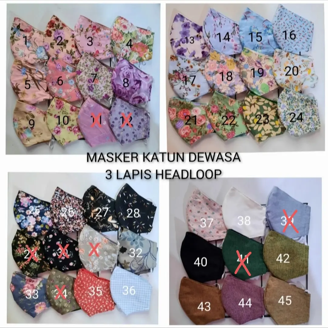 Masker dewasa kain katun 3 lapis Hijabloop Model duckbill