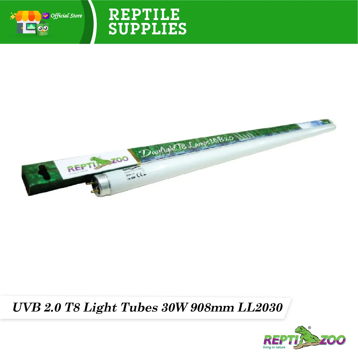 Reptizoo UVB 2.0 T8 Light Tubes 30W 908mm - Lampu Reptil