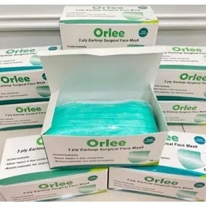 Masker Medis Bedah Surgical Mask ORLEE (Emboss) Hijau Earloop @ 50 25