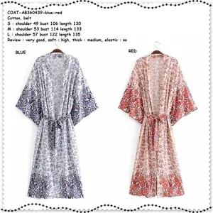 AB360439 Long Cardigan Kardigan Kimono Tidur Bunga Wanita Korea Import