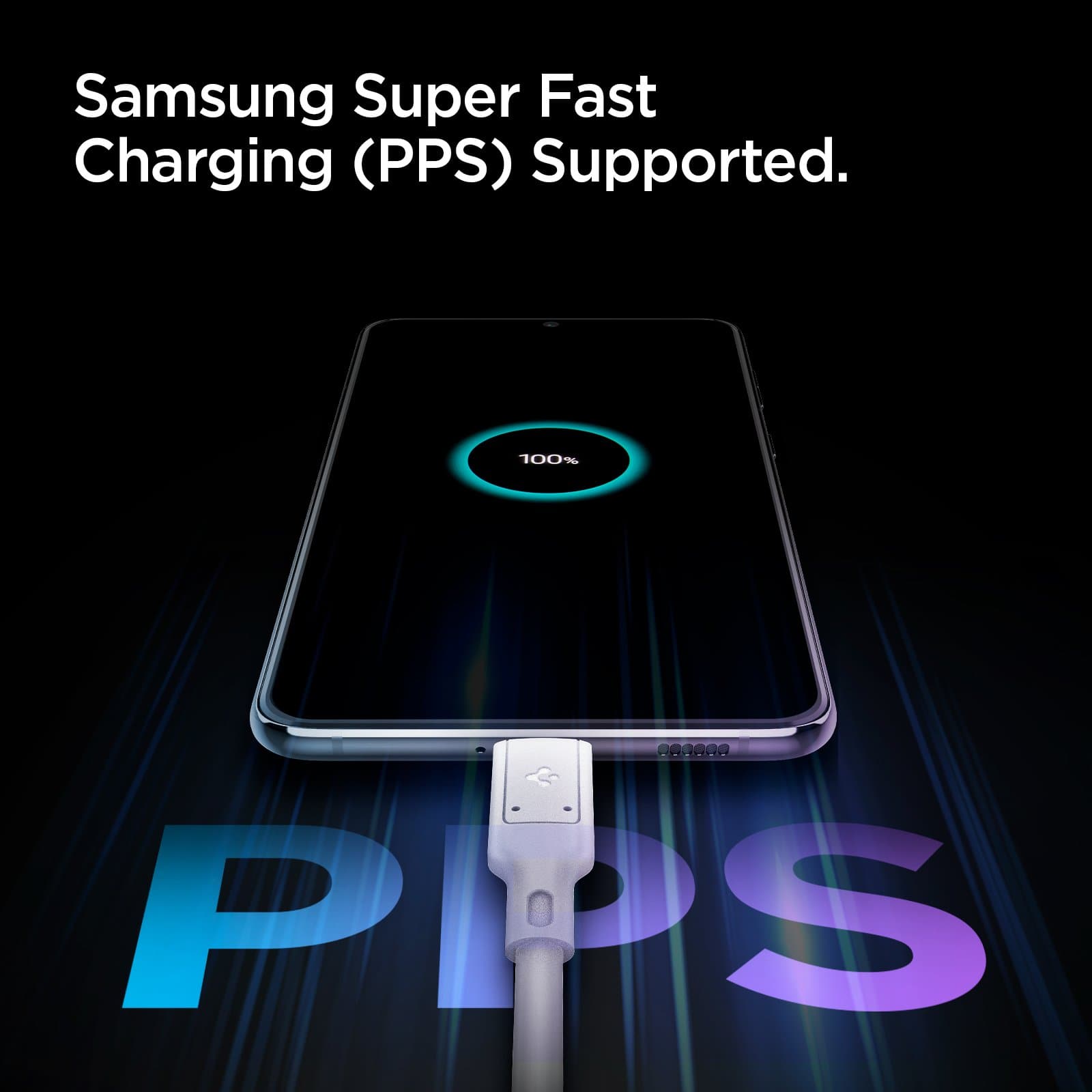 Spigen Wall Charger 45W 1C GaN + Kabel Charger USB C to USB C ArcStation Pro - White ACH02589