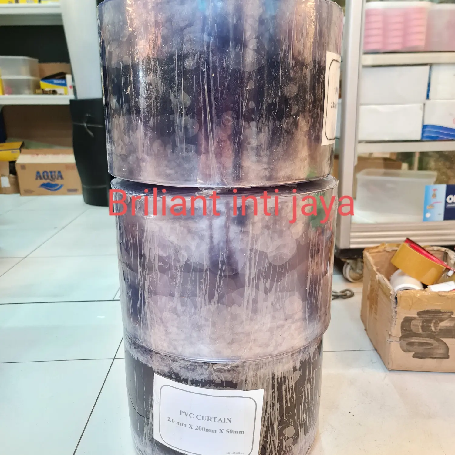 PVC STRIP CURTAIN / TIRAI PVC Meteran warna Clear