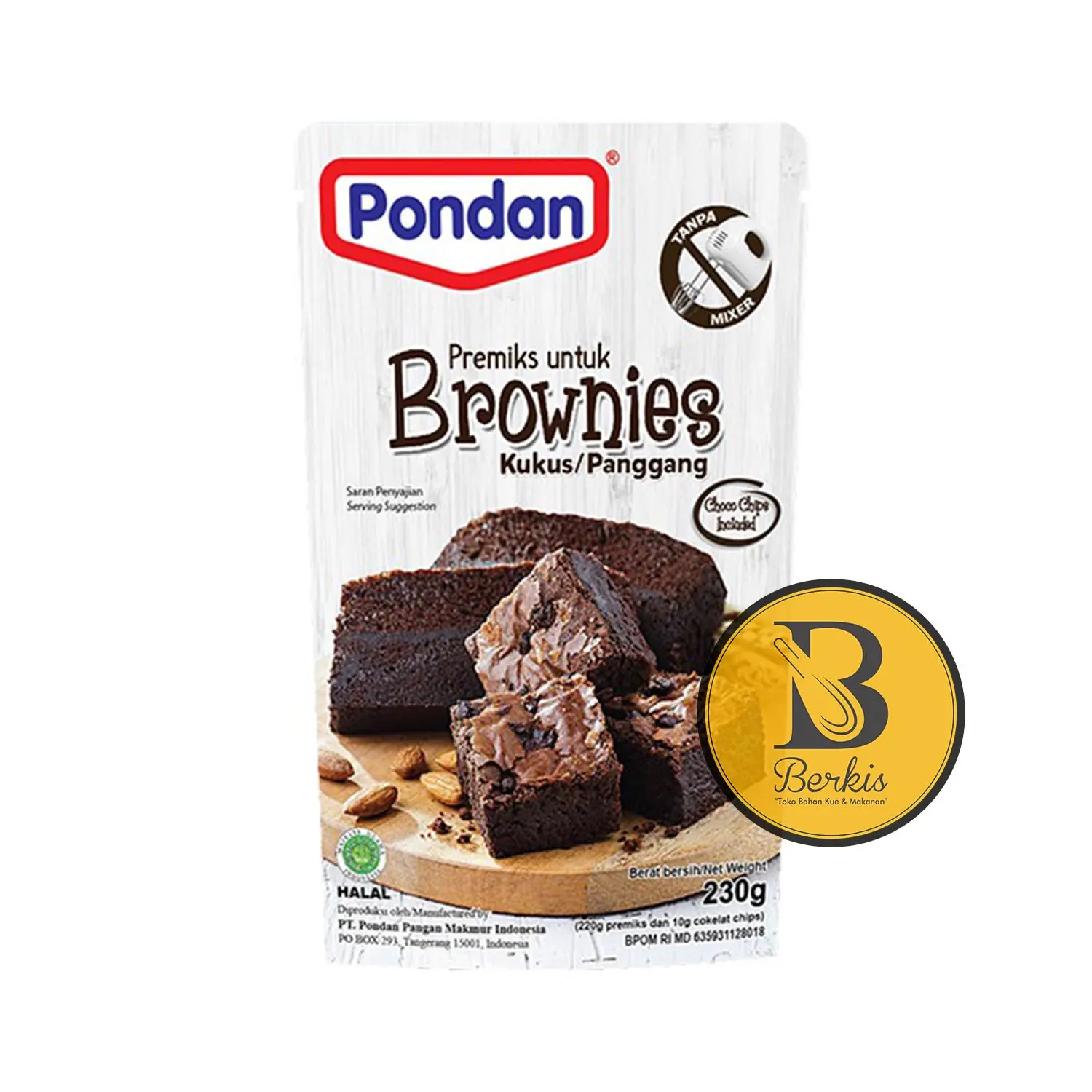 Pondan Brownies Kukus Panggang Pouch 230 Gr / Tepung Premiks Cake