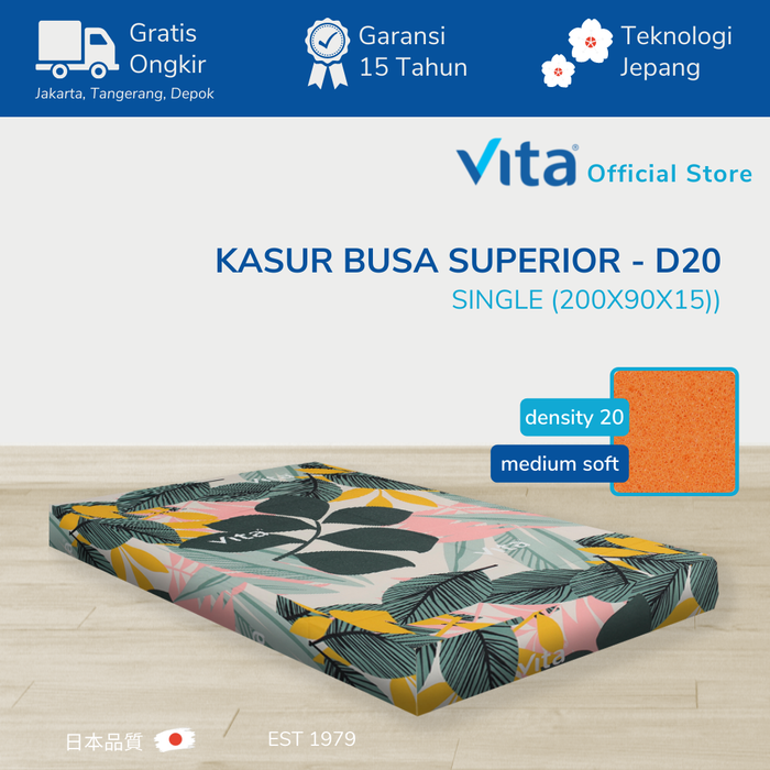 Gambar Kasur Busa Vita (200x90x15cm) Type Superior - Japan Quality dari Vita Foam Kab. Tangerang Tokopedia