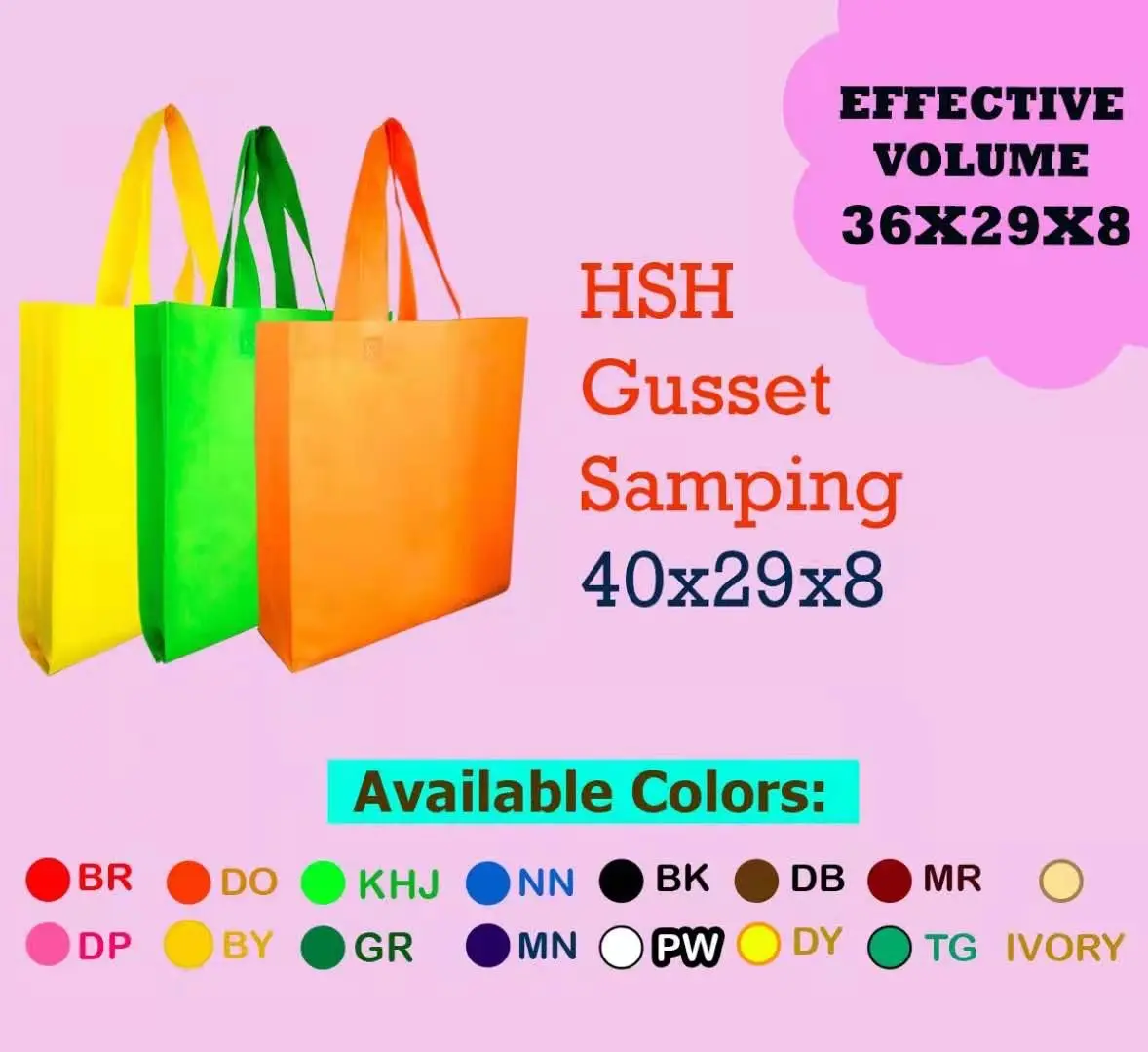 goodie bag handle murah 402908 65 gsm