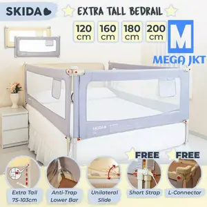 Skida 180cm Extra Tall Slide Down Bedrail Pagar Pengaman Ranjang Bayi