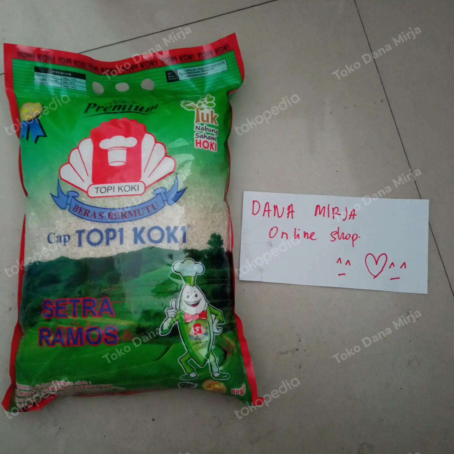topi koki setra ramos 5kg beras