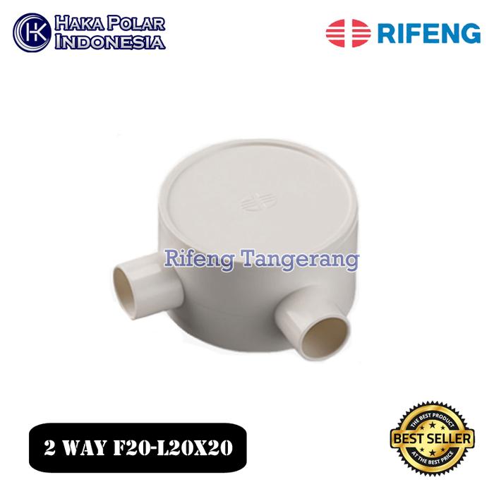 Jual 2 Way Round Junction Box Conduit Rifeng Riifo 20mm F20-L20x20 ...
