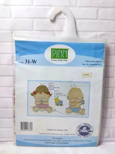 Paket Sulam Kristik Strimin Ori PINN 31-W Hello Baby Bayi
