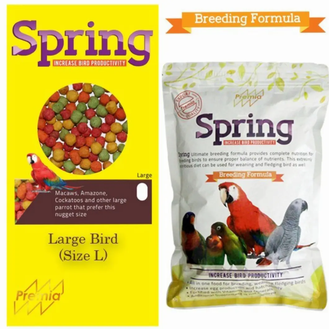 Premia Spring L 800gr pelet formula breeding macaw amazone kakatua