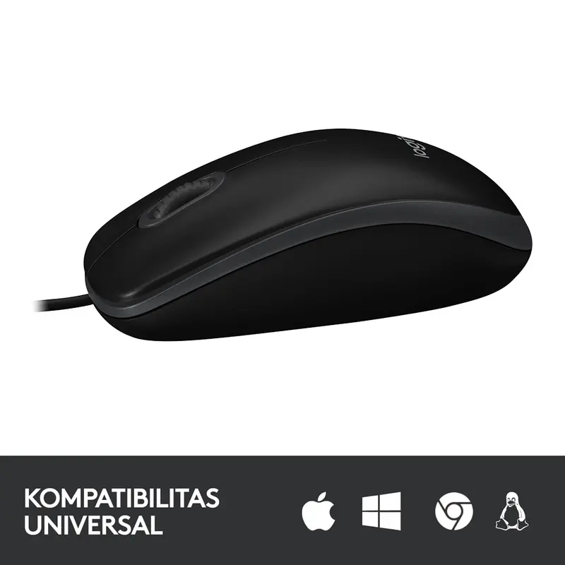 Logitech B100 Mouse Kabel USB Optical Wired 1