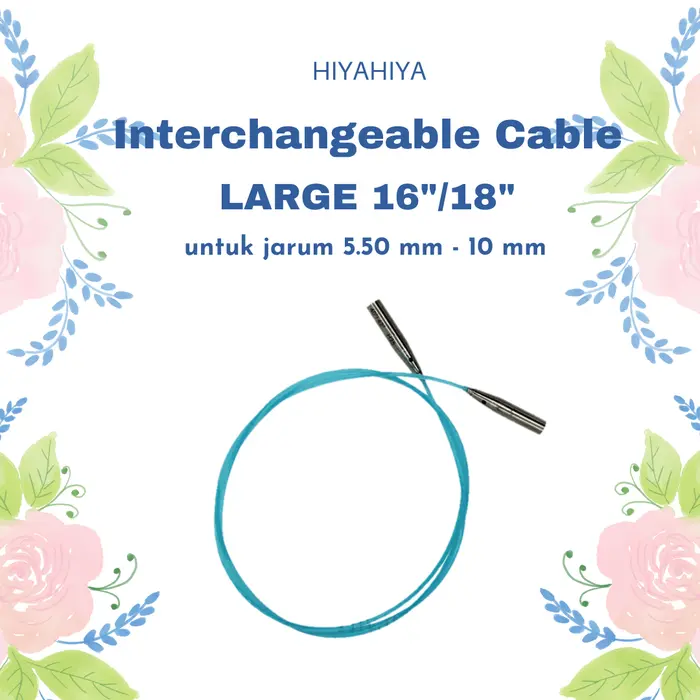 Gambar Alat Rajut HiyaHiya Interchangeable Cables Large - 16"/18" dari Nofiberphobia Kota Surabaya 2 Tokopedia