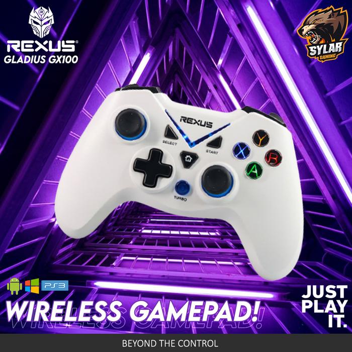 Gambar Rexus GX100 / GX-100 White Wireless Gamepad dari Sylar Gaming Solution Kota Administrasi Jakarta Barat Tokopedia