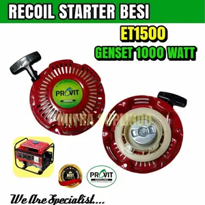 ET1500 Recoil start-Kap engkol besi genset 4Tak bensin murni 1000 Watt