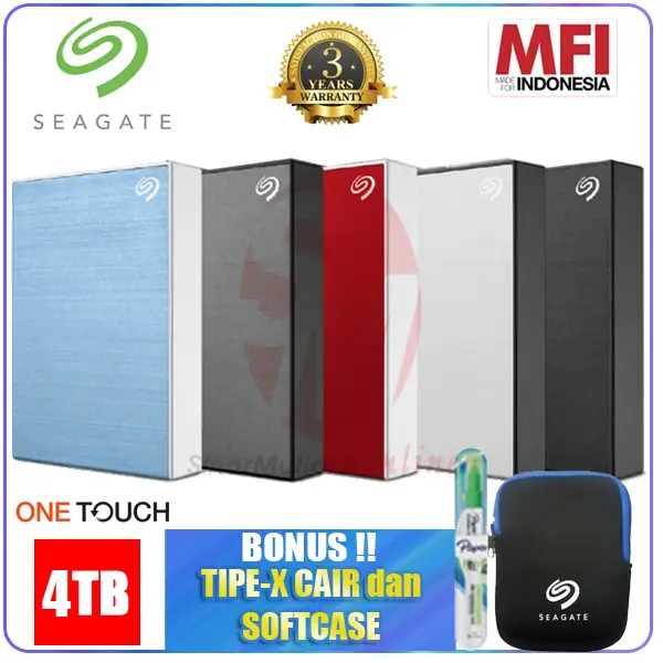 Seagate One Touch HDD 4TB USB 3.2 Harddisk Eksternal