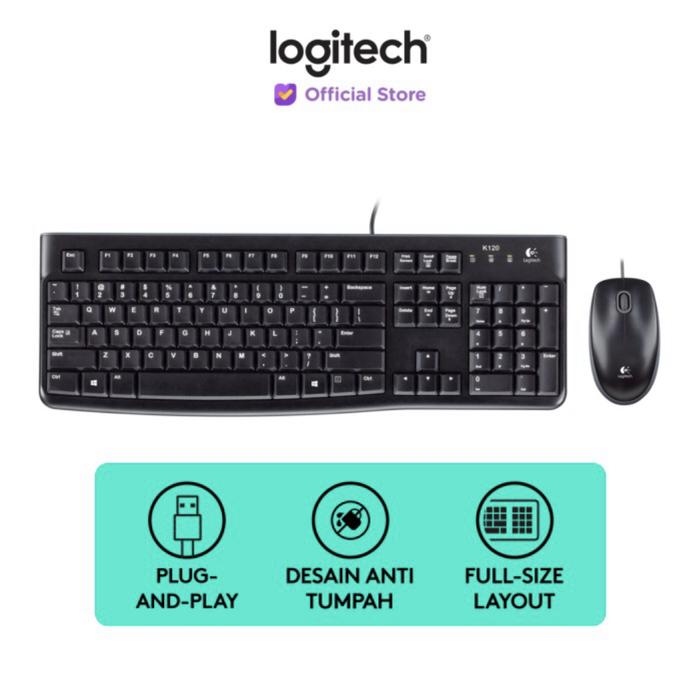 Gambar Logitech MK120 Combo USB Keyboard & Mouse, Desain Anti Tumpah, Full Size Layout, Plug-and-Play, Garansi 1 Tahun untuk PC Windows dan Linux Computer dari Click & Go Tokopedia Kota Bandung Tokopedia