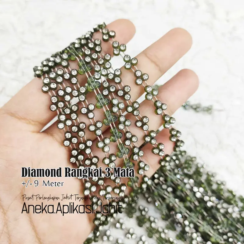 1 METER DIAMOND RANGKAI / PERMATA BERLIAN / DIAMOND BARIS 3 MATA 4