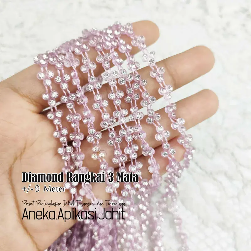 1 METER DIAMOND RANGKAI / PERMATA BERLIAN / DIAMOND BARIS 3 MATA 3