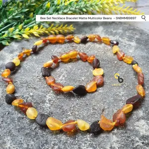 Amber Bee Set Kalung Amber Bayi & Anak Tumbuh Gigi Baltic Premium Multicolor SNBMMB9897 Gelang Gratis Aksesoris