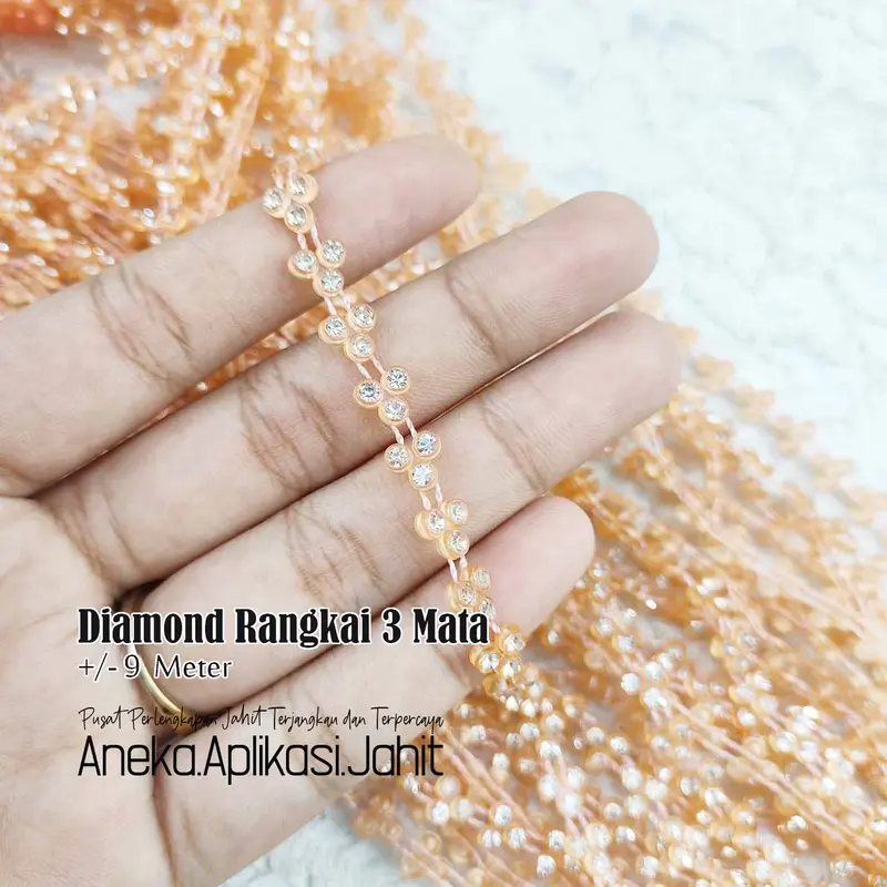 1 METER DIAMOND RANGKAI / PERMATA BERLIAN / DIAMOND BARIS 3 MATA 2