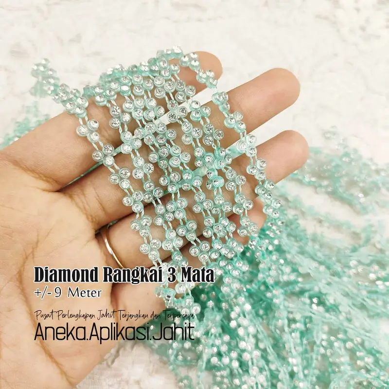1 METER DIAMOND RANGKAI / PERMATA BERLIAN / DIAMOND BARIS 3 MATA 0
