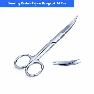 Gunting Medis / Gunting Tajam Bengkok 14cm / Gunting Operasi Bengkok